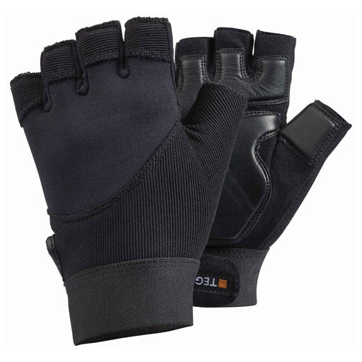 Black fingerless leather gloves - The Co-op