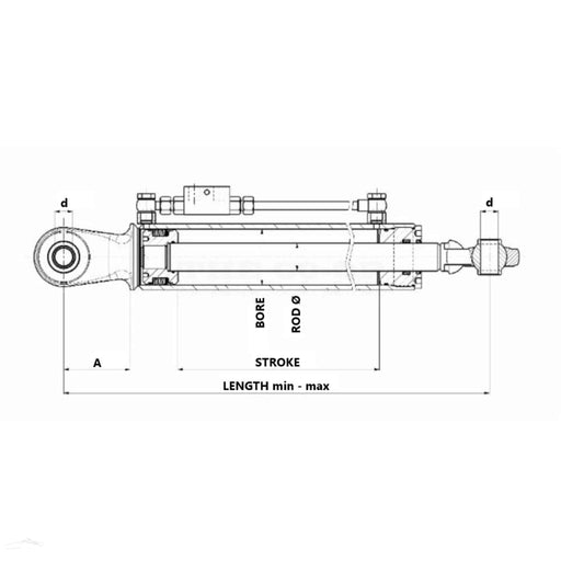 Hydraulic Top link ball end type drawing