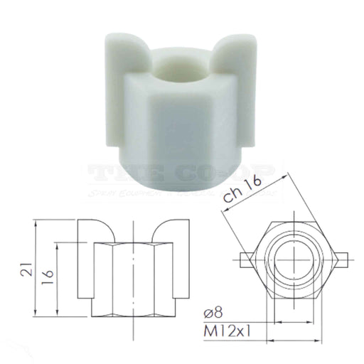 Salvarani 8mm Foam marker white plastic hose nut dimensions