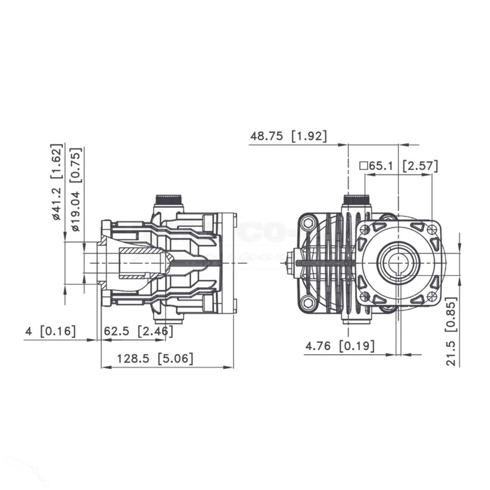 Bertolini PA330 &PA 430 Gearbox for 3/4" keyed shaft engine dimensions