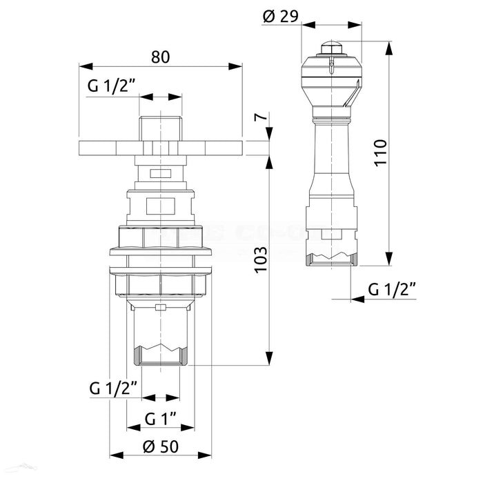 Container rinse nozzle 510100 dimensions