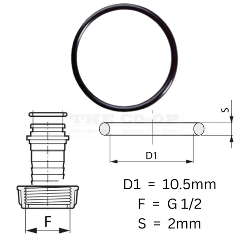 Technical drawing of a mechanical component with dimensions labeled