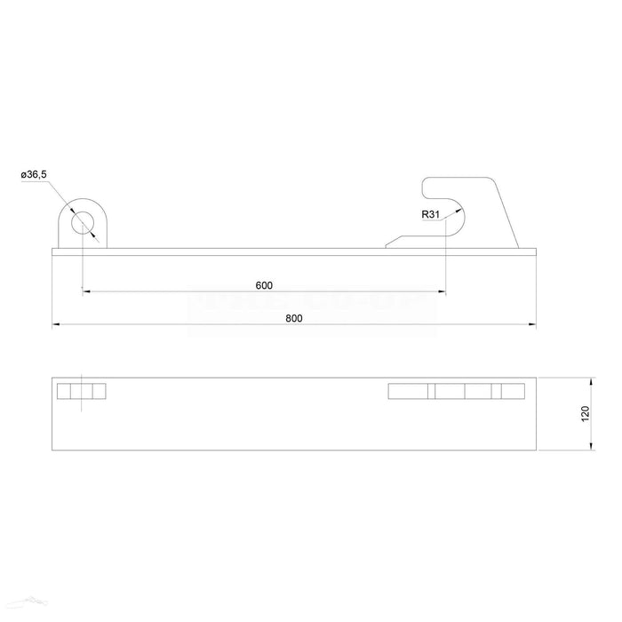  Loader Bracket (Pair), Replacement for: JCB QFit dimesnions