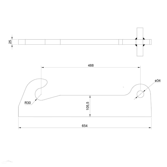 Loader Bracket (Pair), Replacement for: JCB Tool Carrier. Dimensions