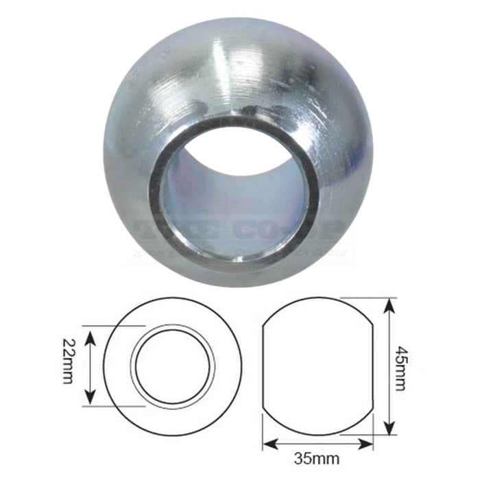 Metal bushing with dimensions on a white background s.1366