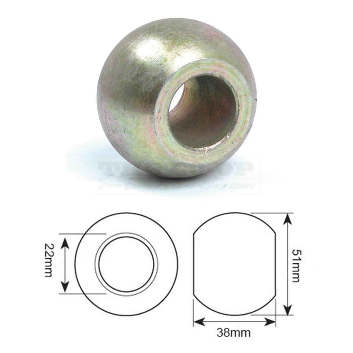 Metal bushing with dimensions on a white background