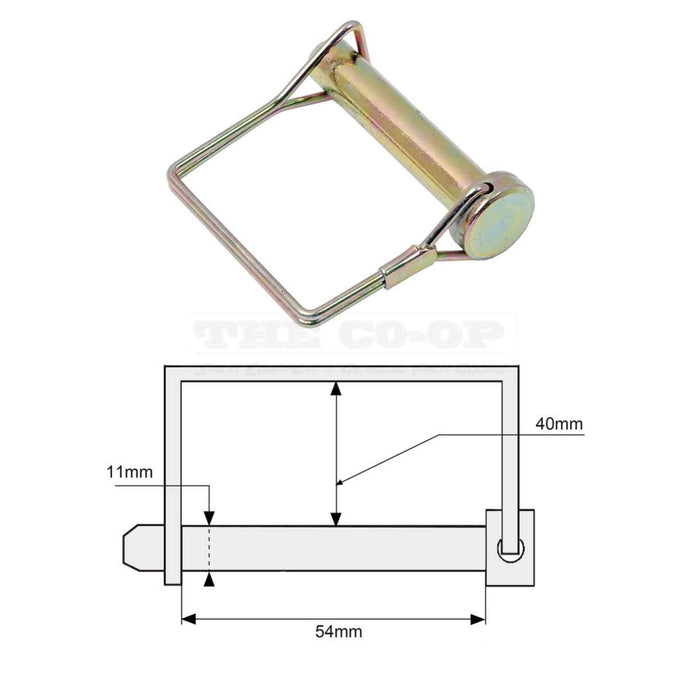 11 mm Square Shaft Locking Pin - short