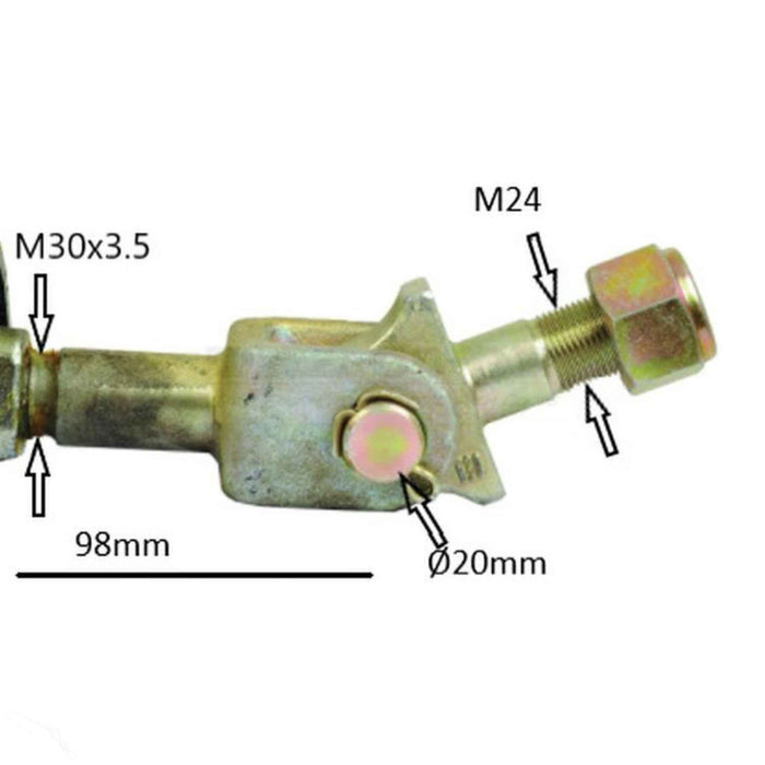 Automatic Bar Hole Stabiliser - suits Case IH, Landin McCormick Dimension detail