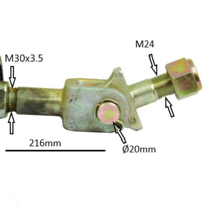 Challenger and Massey Ferguson Stabiliser bar assembly S.33185 dimensions detail