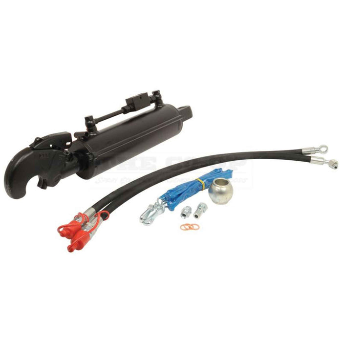 Mechanical component with hoses and connectors on a white background