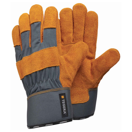 Tegera 35 leather work glove yellow/grey - The Co-op