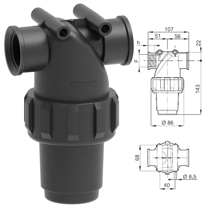 ARAG 1" inline pressure filter image