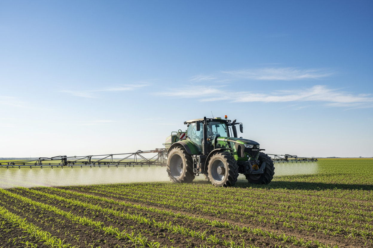 tractor spraying