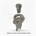 Gray plastic injector component on a white background with text indicating it can be removed without tools.