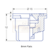 Technical drawing of a mechanical component with dimensions labeled