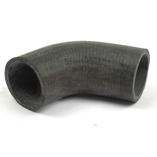 Black rubber hose elbow on a white background