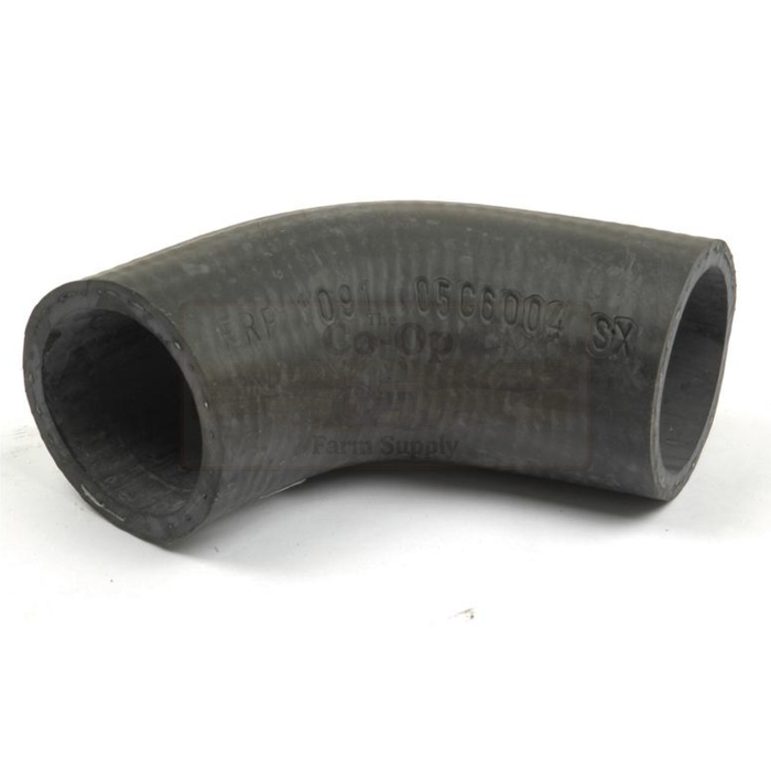 Black rubber hose elbow on a white background