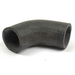 Black rubber hose elbow on a white background