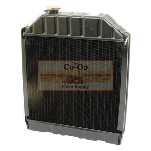 Radiator with 'The Co-Op Farm Supply' label on a white background