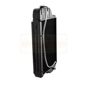 Black radiator on a white background