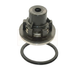 Mechanical component with a black and silver design on a white background