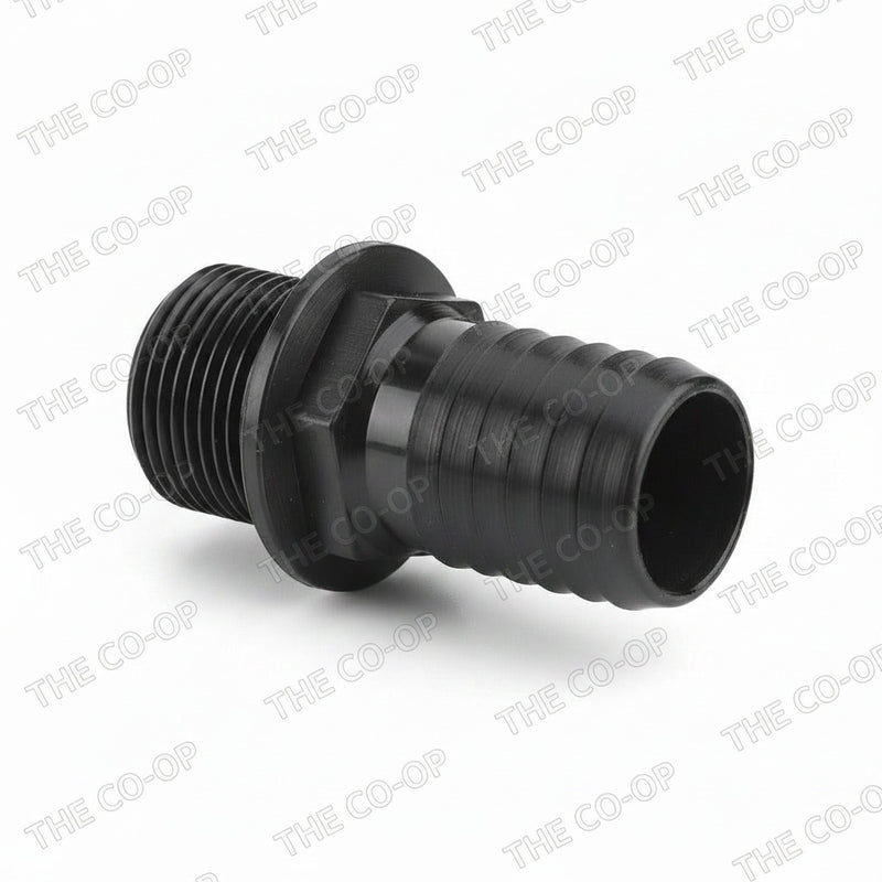 THREADED HOSE FITTING ON WHITE BACKGROUND
