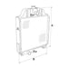Technical drawing of a radiator with labeled dimensions on a white background