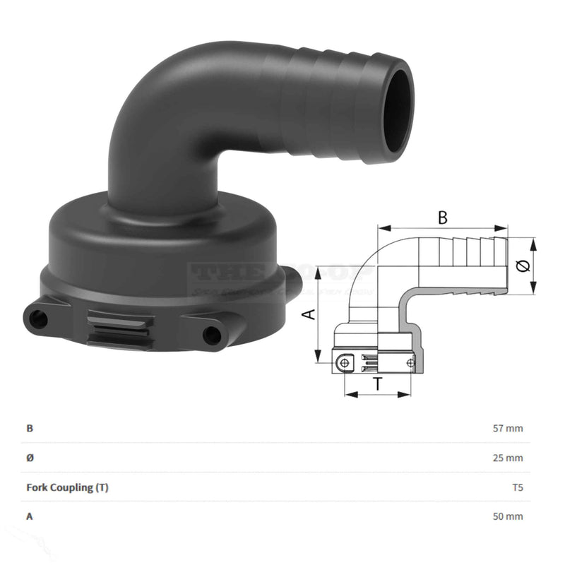 Silvan Replacement Part Elbow T5 F 25Mm Barb (1190525)
