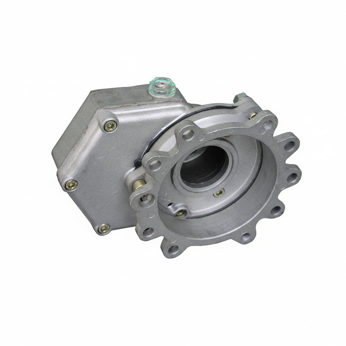 Metal mechanical component on a grey background z.I0813 reduction gearbox