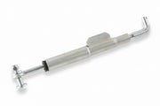 Metal rod with a curved end on a white background