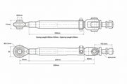 Technical drawing of a mechanical component with dimensions labeled