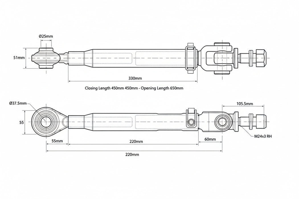 Technical drawing of a mechanical component with dimensions labeled