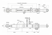 Technical drawing of a mechanical component with dimensions