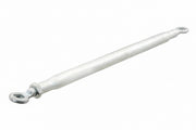 White metal rod with spherical ends on a white background