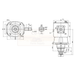 Schematic with dimensions on white background