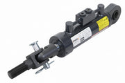 Hydraulic cylinder with visible branding on a white background