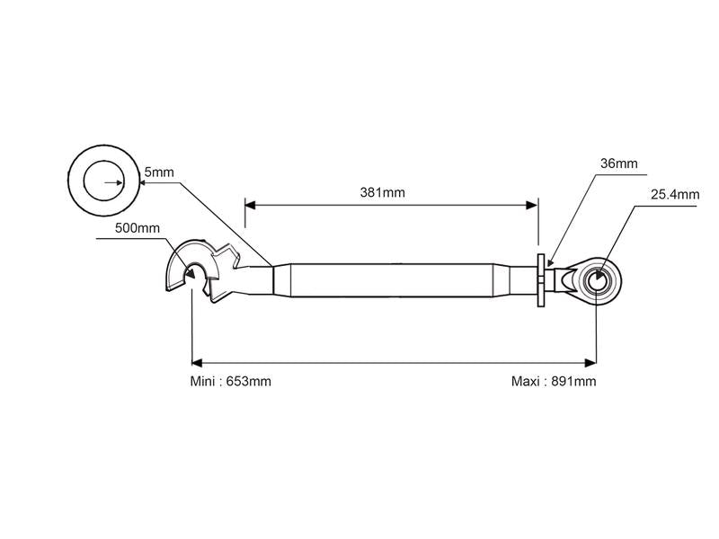 Heavy duty Top Link With Cat 2 Ball end and Quick Release Coupler End