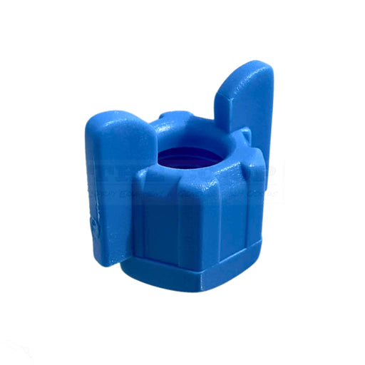 Foam markers and replacement spare parts, Hose retainer wing nut - 6mm  blue plastic - for Salvarani Foam marker 200044