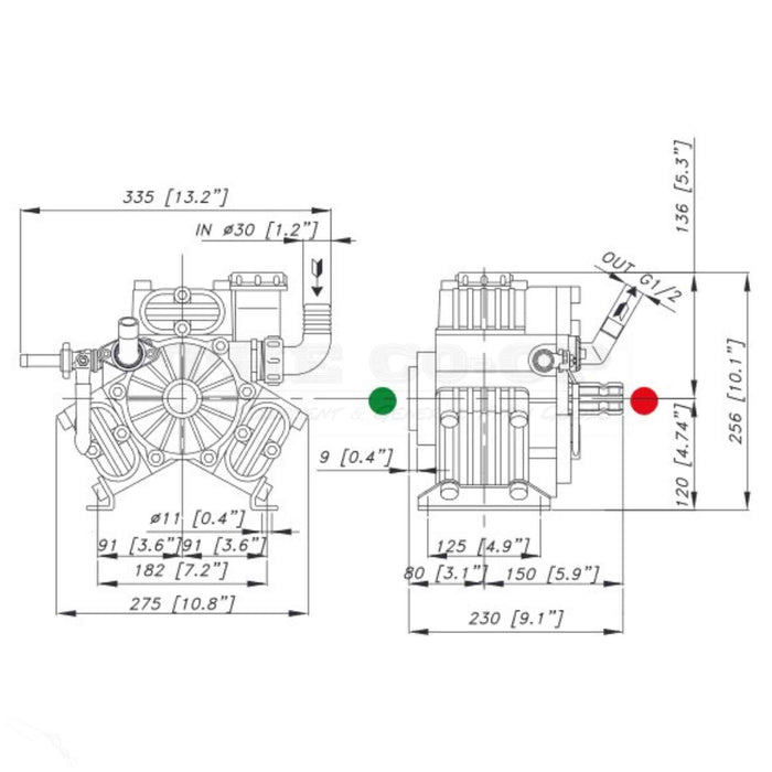 Bertolini PA530-VC Dimension Details