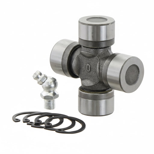 Metal Uni joint with clips and grease nipple on a white background