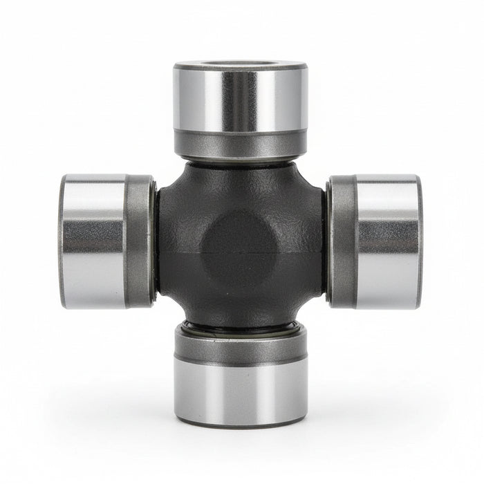 Metal Uni joint with clips and grease nipple on a white background