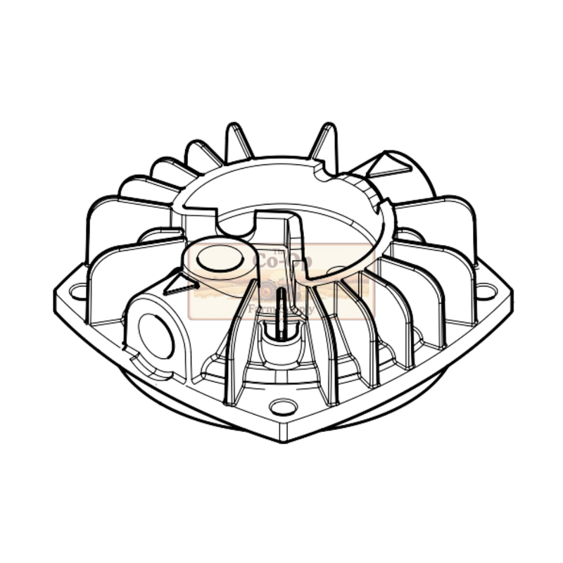 Technical drawing of a mechanical component on a white background