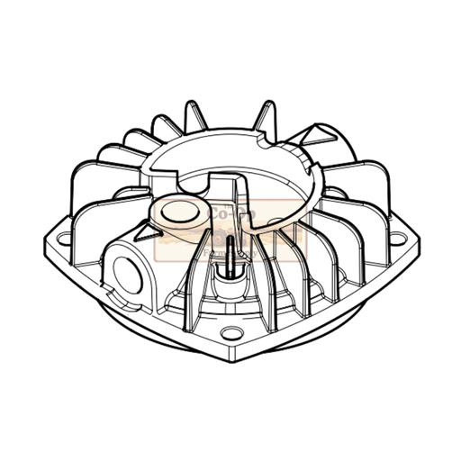 Technical drawing of a mechanical component on a white background