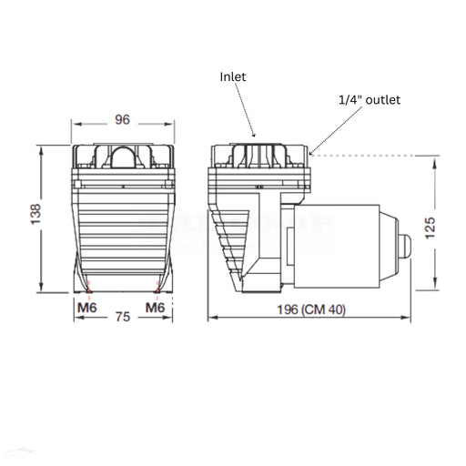 Foam marker compressor dimensions