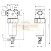 Schematic drawing of pressure line filter 