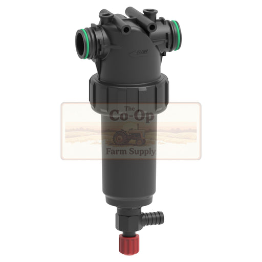 Pressure line filter with green O'rings and THE Co-op label