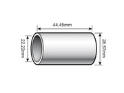 Measurement diagram of a cylindrical object with dimensions labeled.