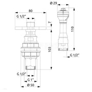 Container rinse nozzle 510100 dimensions