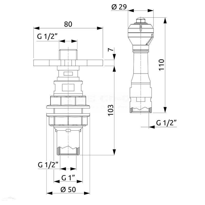 Container rinse nozzle 510100 dimensions