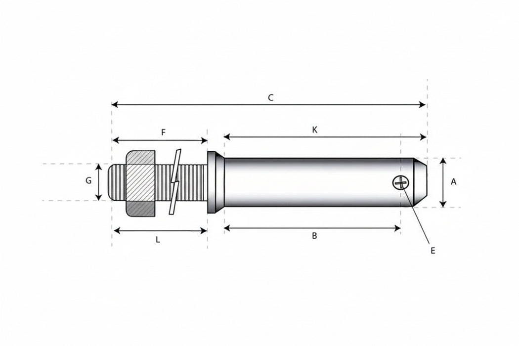 Technical drawing of a mechanical component with labeled dimensions on a white background